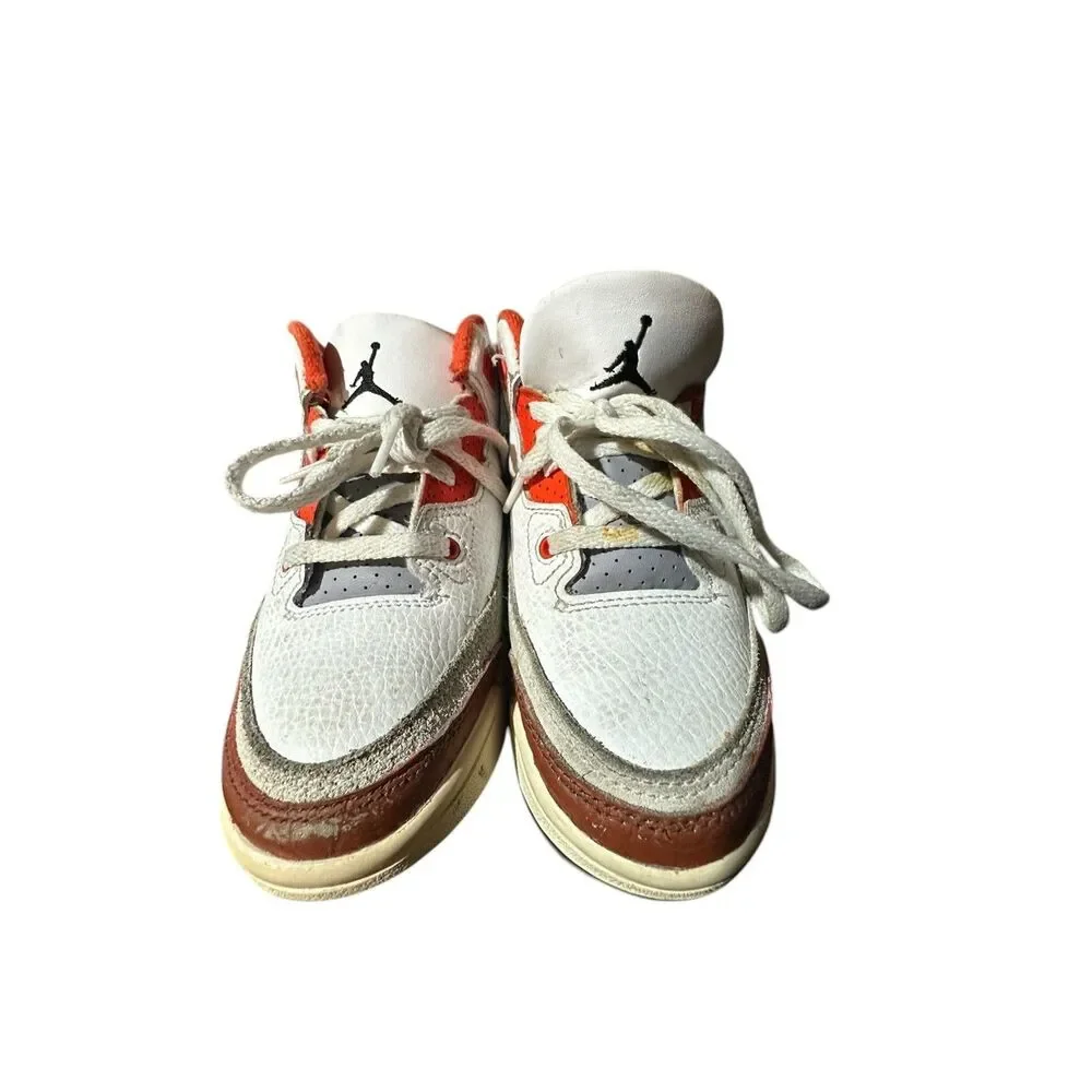 Jordan Kids White and Red/Orange Sneakers